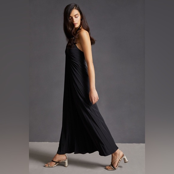 Anthropologie Pleated Halter Maxi Dress - Picture 5 of 8